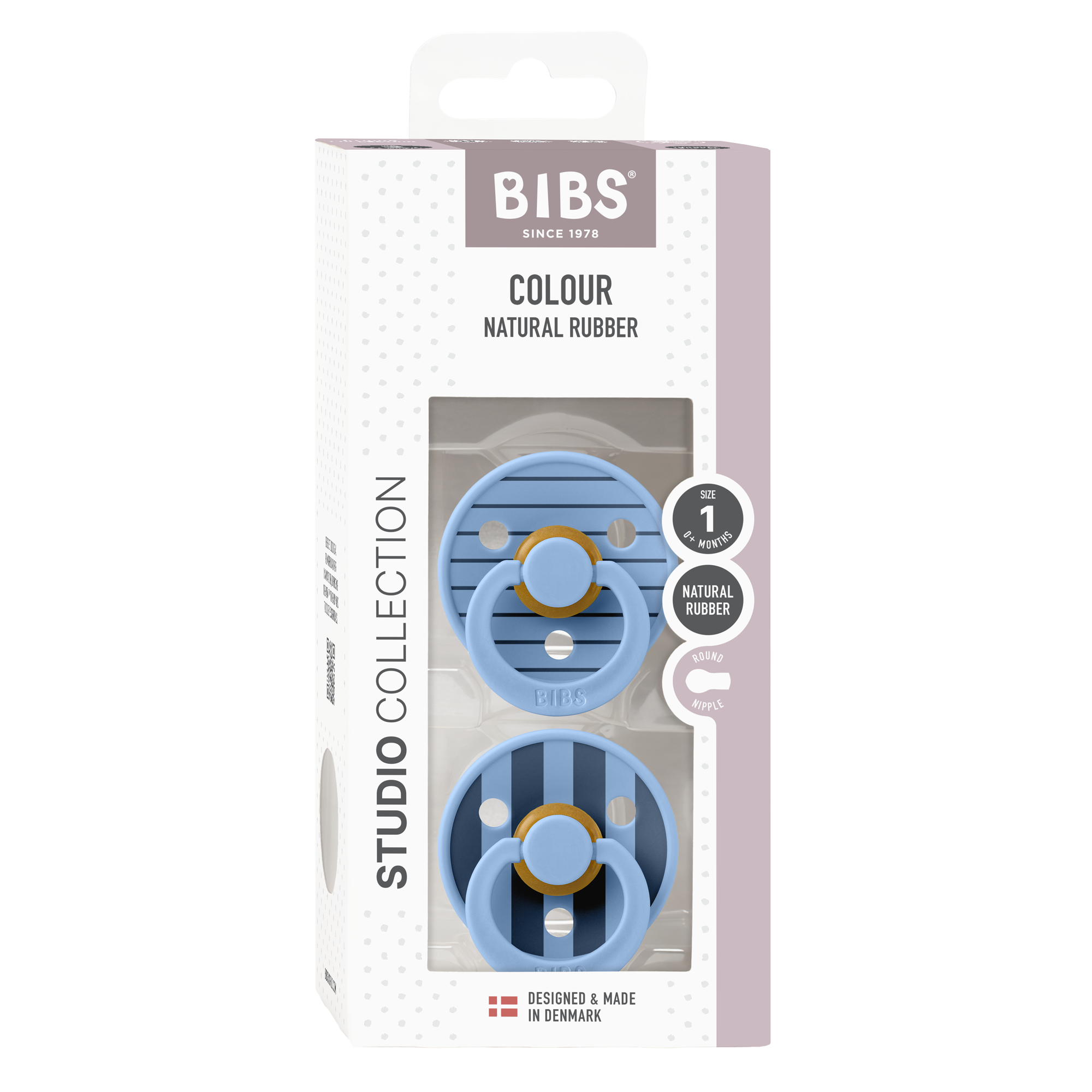 BIBS - Studio Colour Pin Latex Size 1 (2-pack)