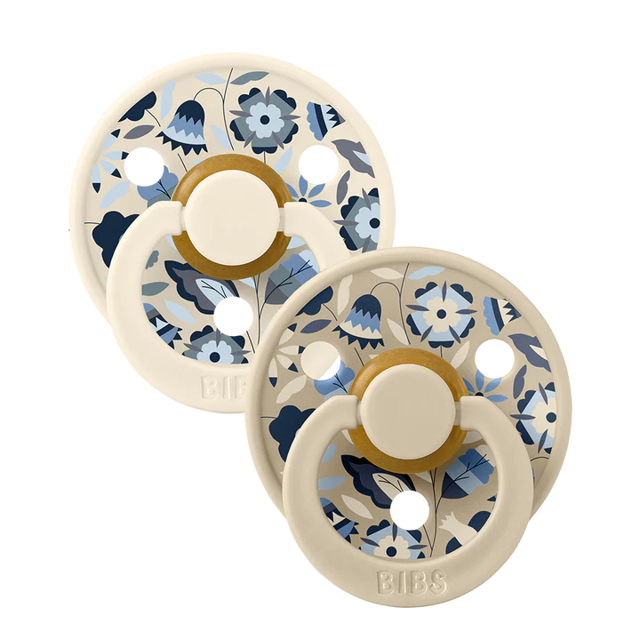 BIBS x Liberty - Colour Bobo Latex Size 1 Dusty Blue Mix Round Nipple (2-pack)