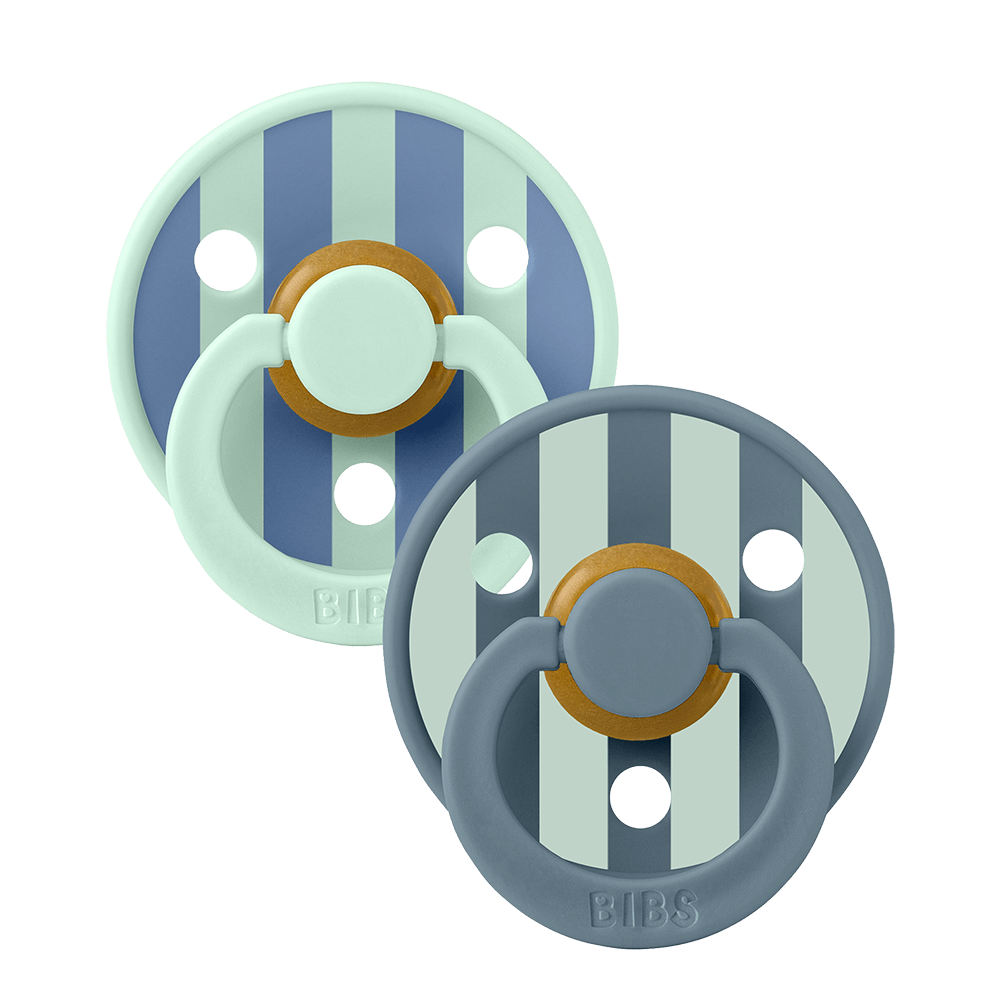 BIBS - Round Pacifier Studio Colour 2 Pack Block Latex Size 1