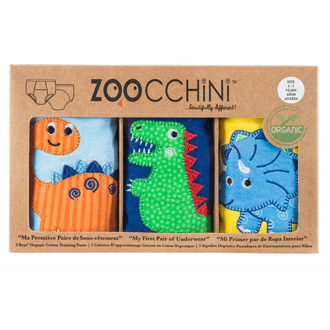 Zoocchini - 3 Piece Organic Potty Training Pants Set - Boys - 3T/4T