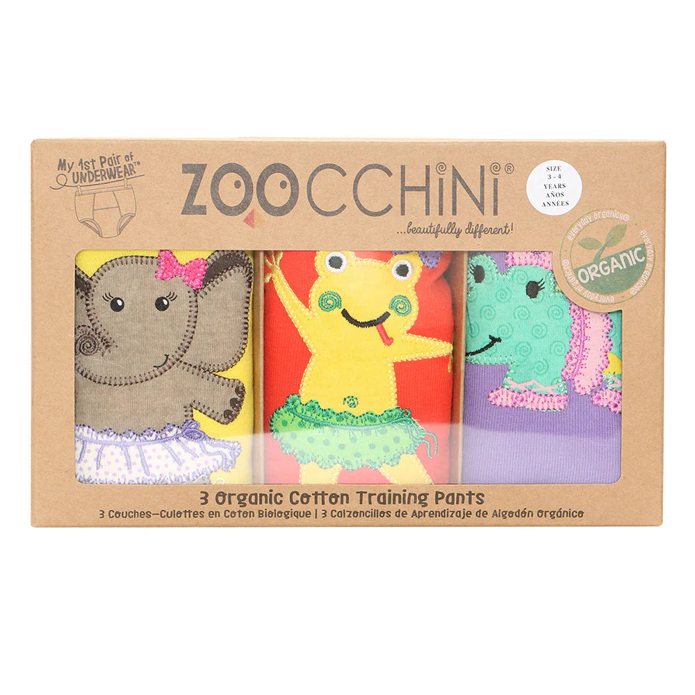 Zoocchini - 3 Piece Organic Potty Training Pants Set - Girls - 2T/3T