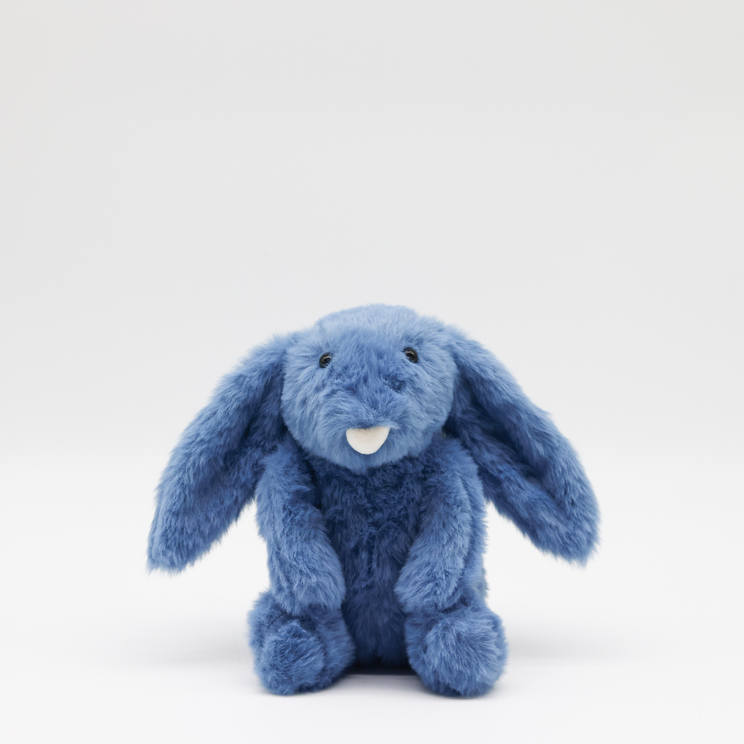 Sitting rabbit Soft Toy in blue color