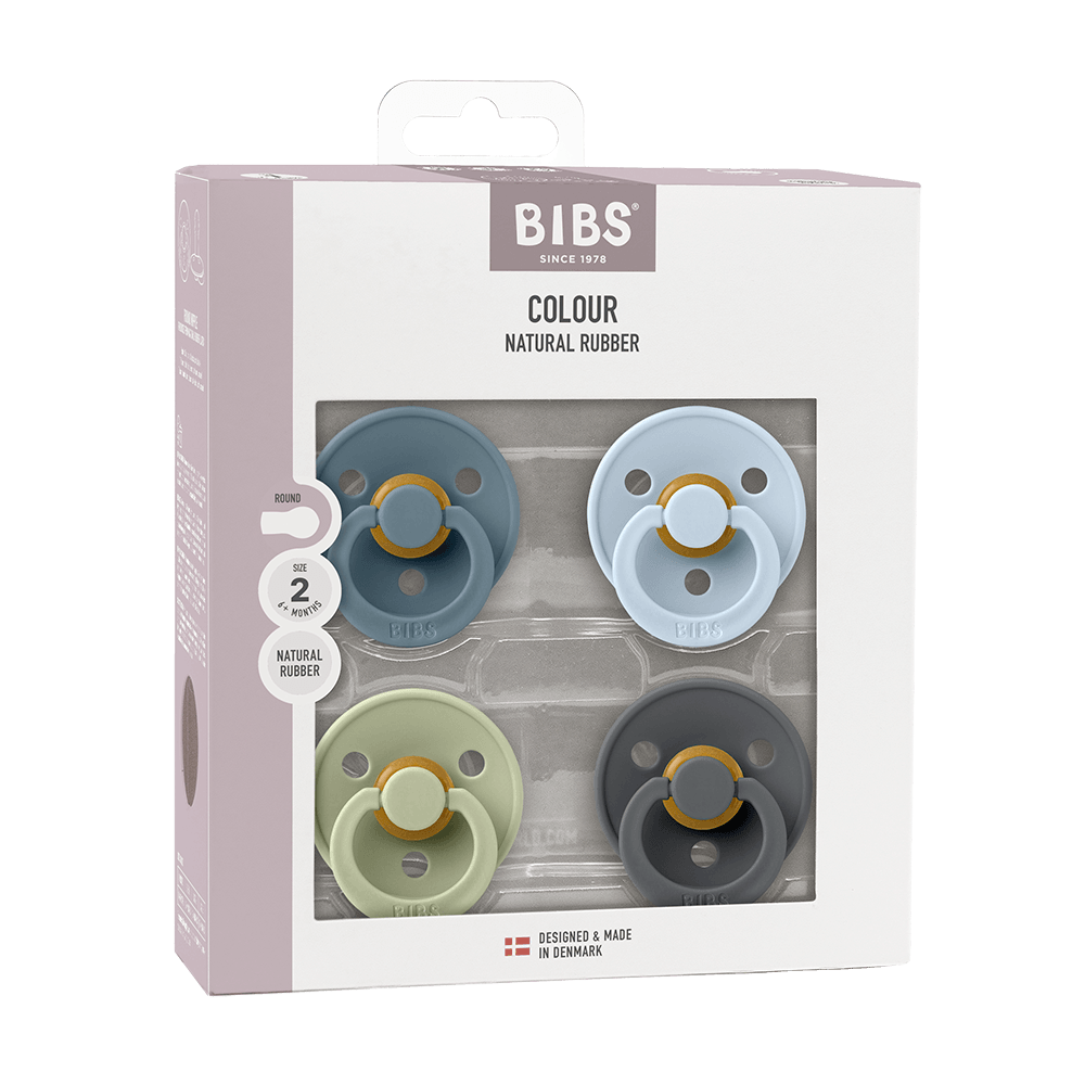 BIBS - Round Pacifier Colour 4 Pack Latex Size 2