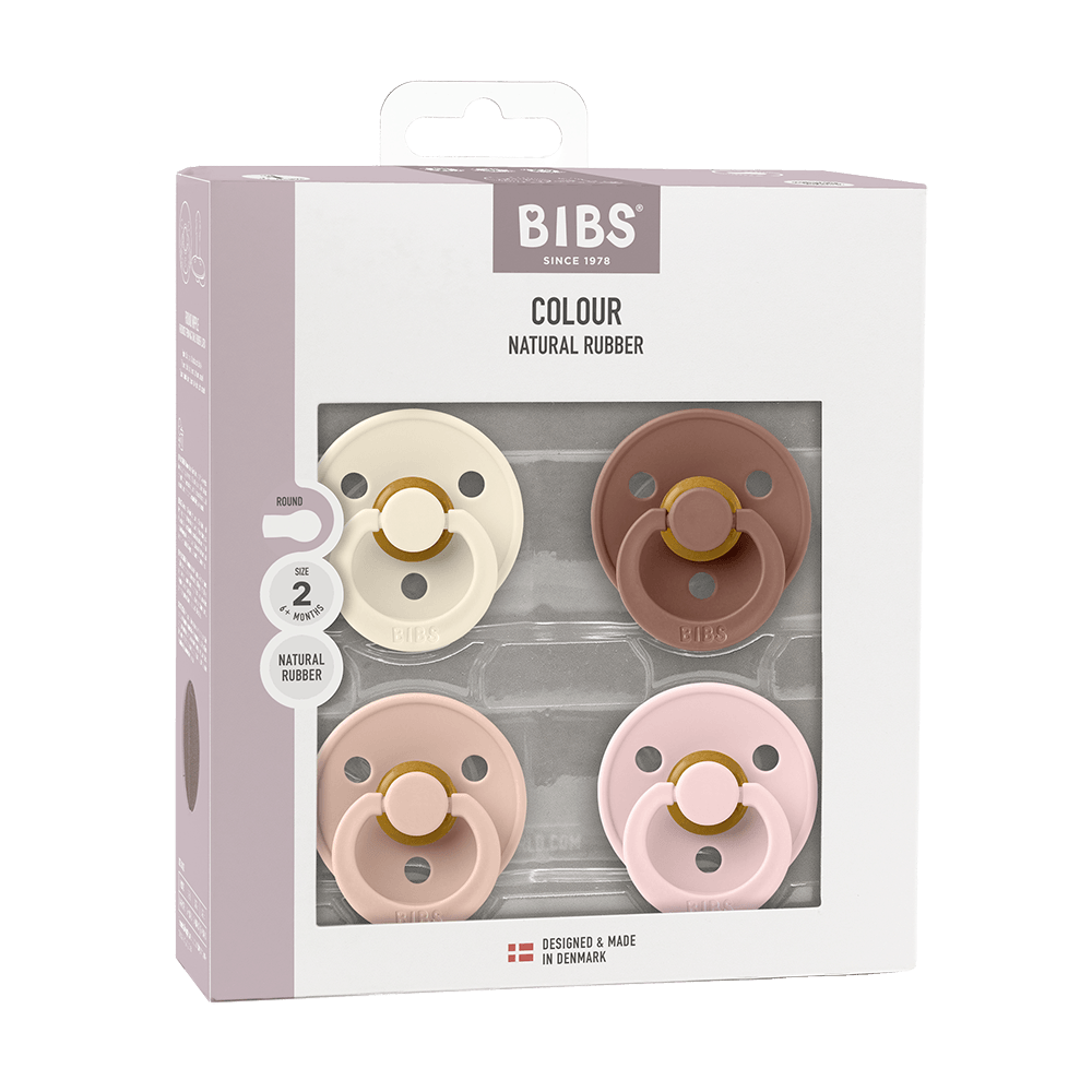 BIBS - Round Pacifier Colour 4 Pack Latex Size 2