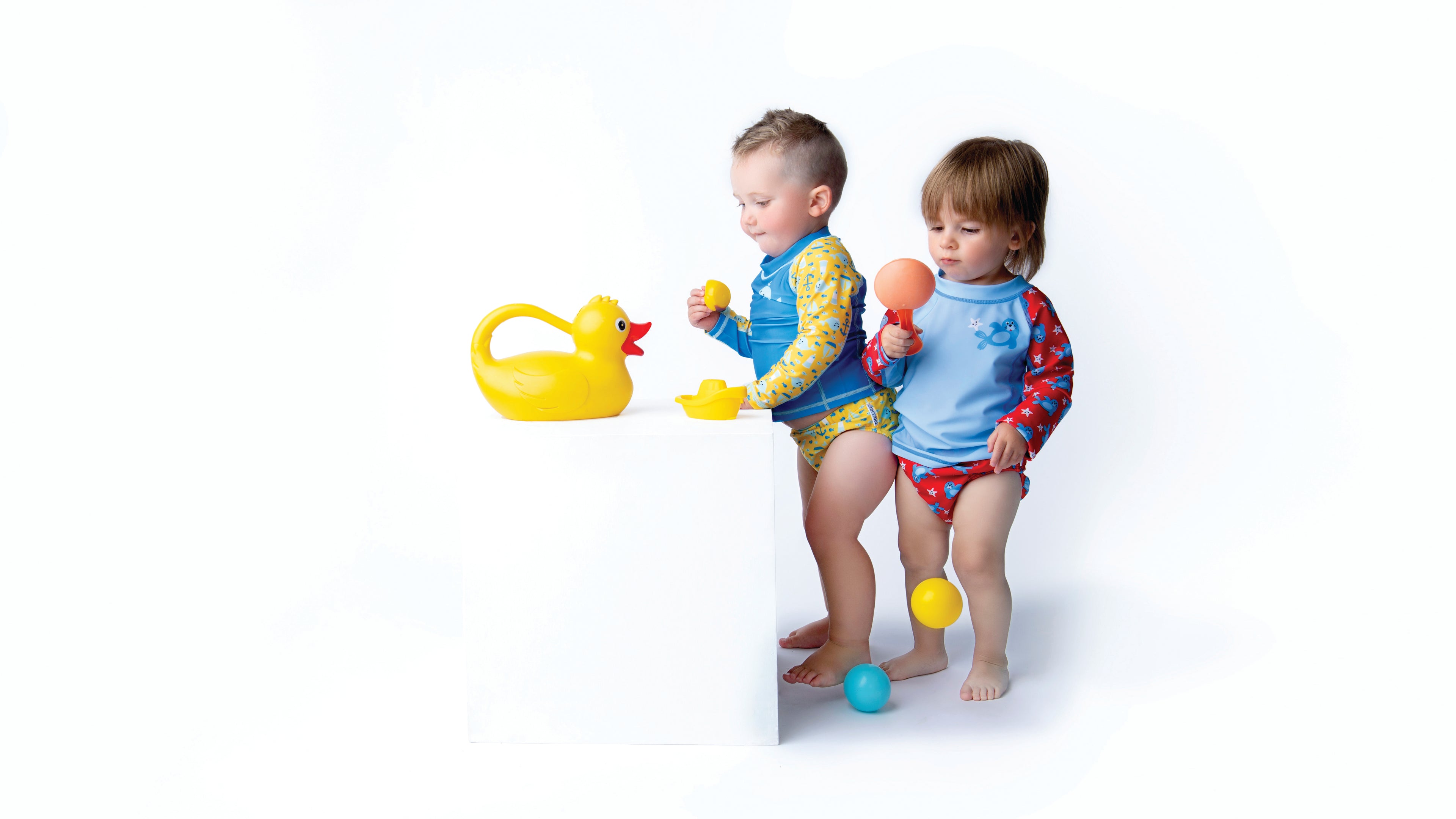 Zoocchini - Baby Swim Set – Rash Guard Top, Swim Diaper & Sun Hat - (12-24M)
