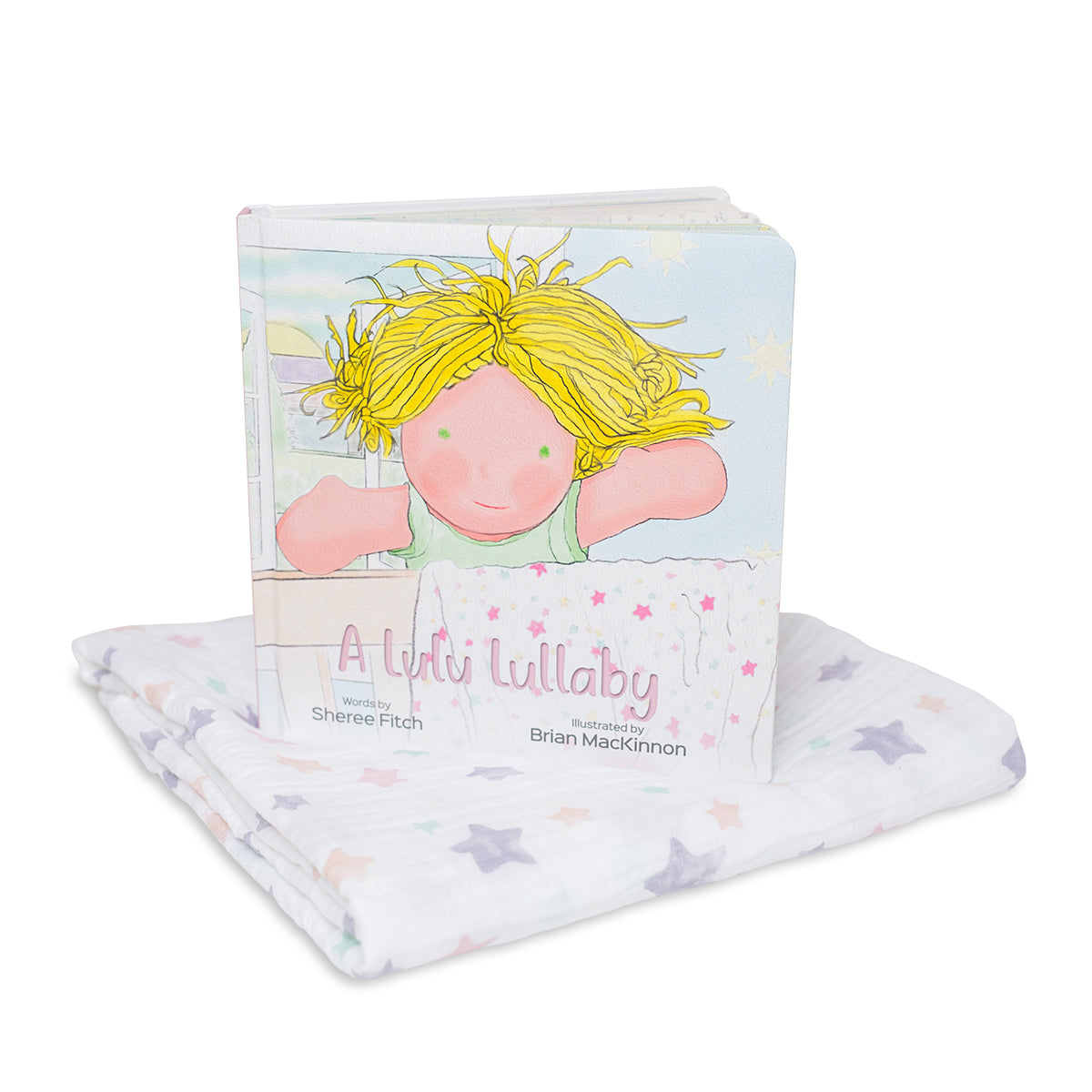 Lulujo Cotton Swaddle & Book Gift Set