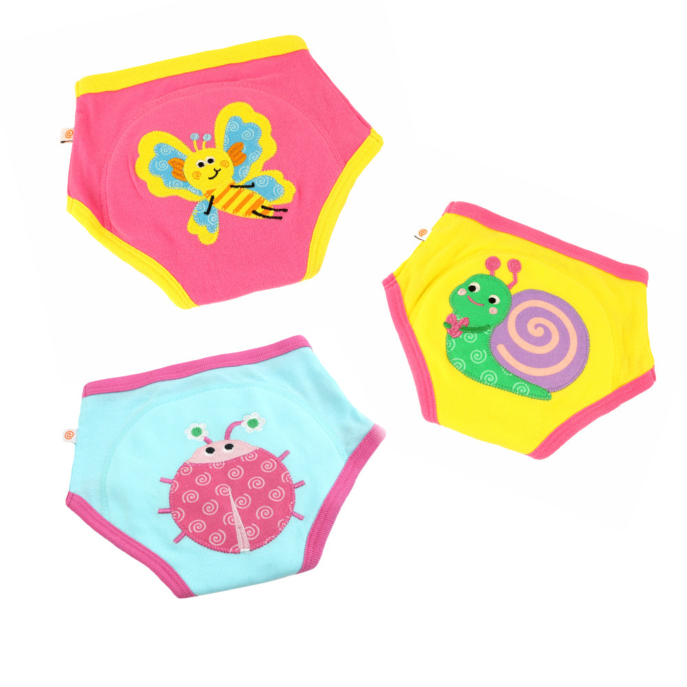 Zoocchini - 3 Piece Organic Potty Training Pants Set - Garden Creatures (Girls)