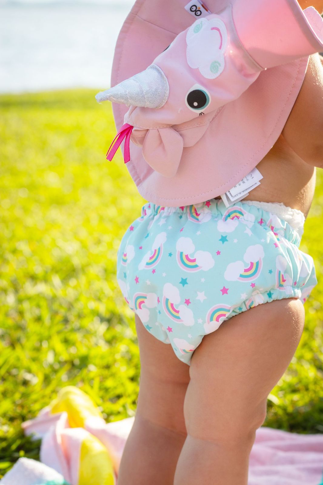 Zoocchini - Baby Swim Diaper & Sun Hat Set - M (6M-12M)