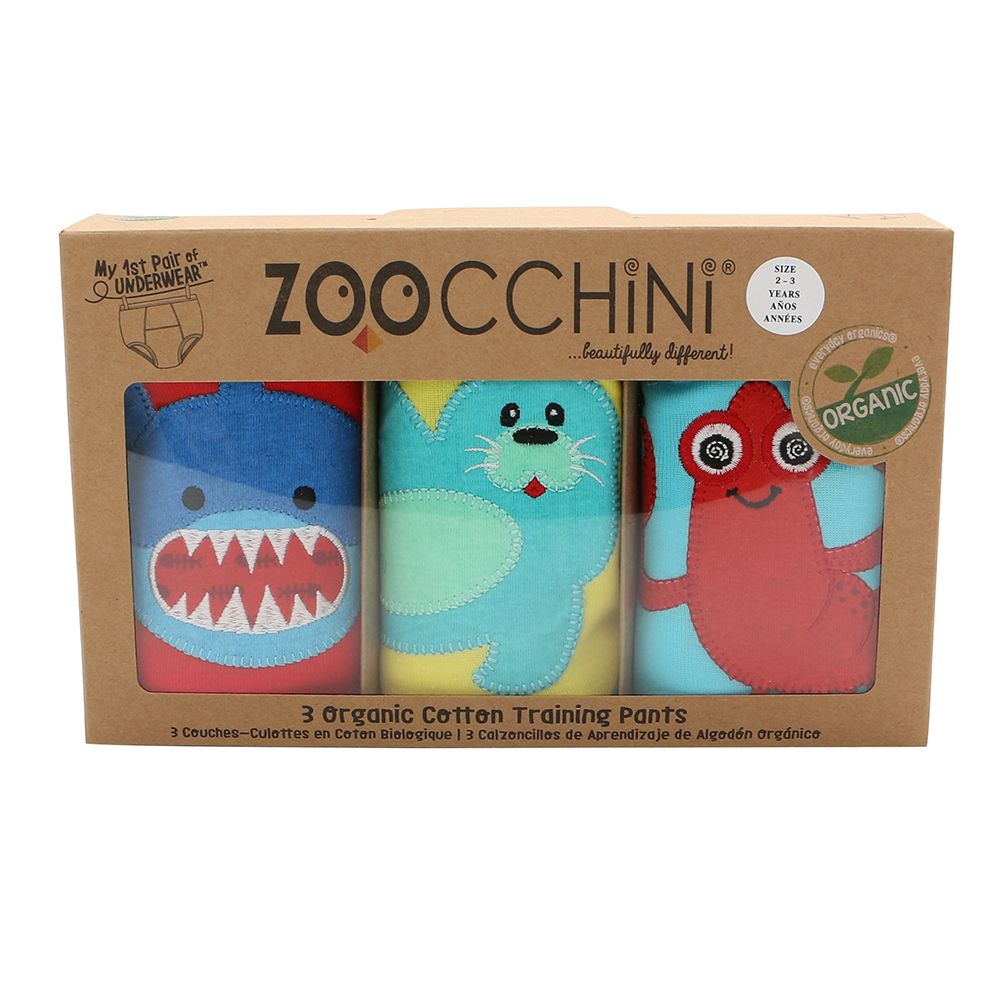 Zoocchini - 3 Piece Organic Potty Training Pants Set - Boys - 3T/4T