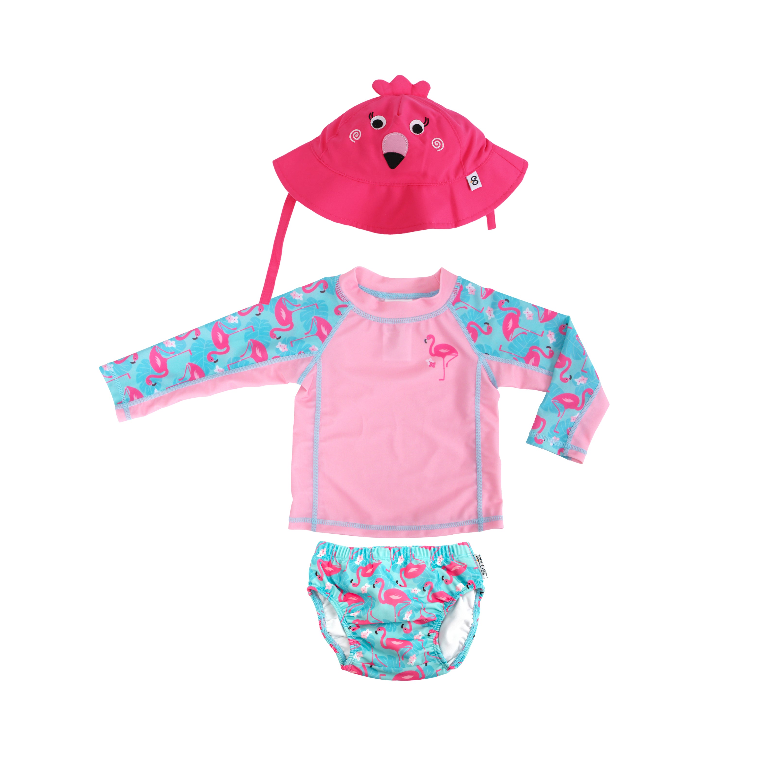 Zoocchini - Baby Swim Set – Rash Guard Top, Swim Diaper & Sun Hat - (12-24M)