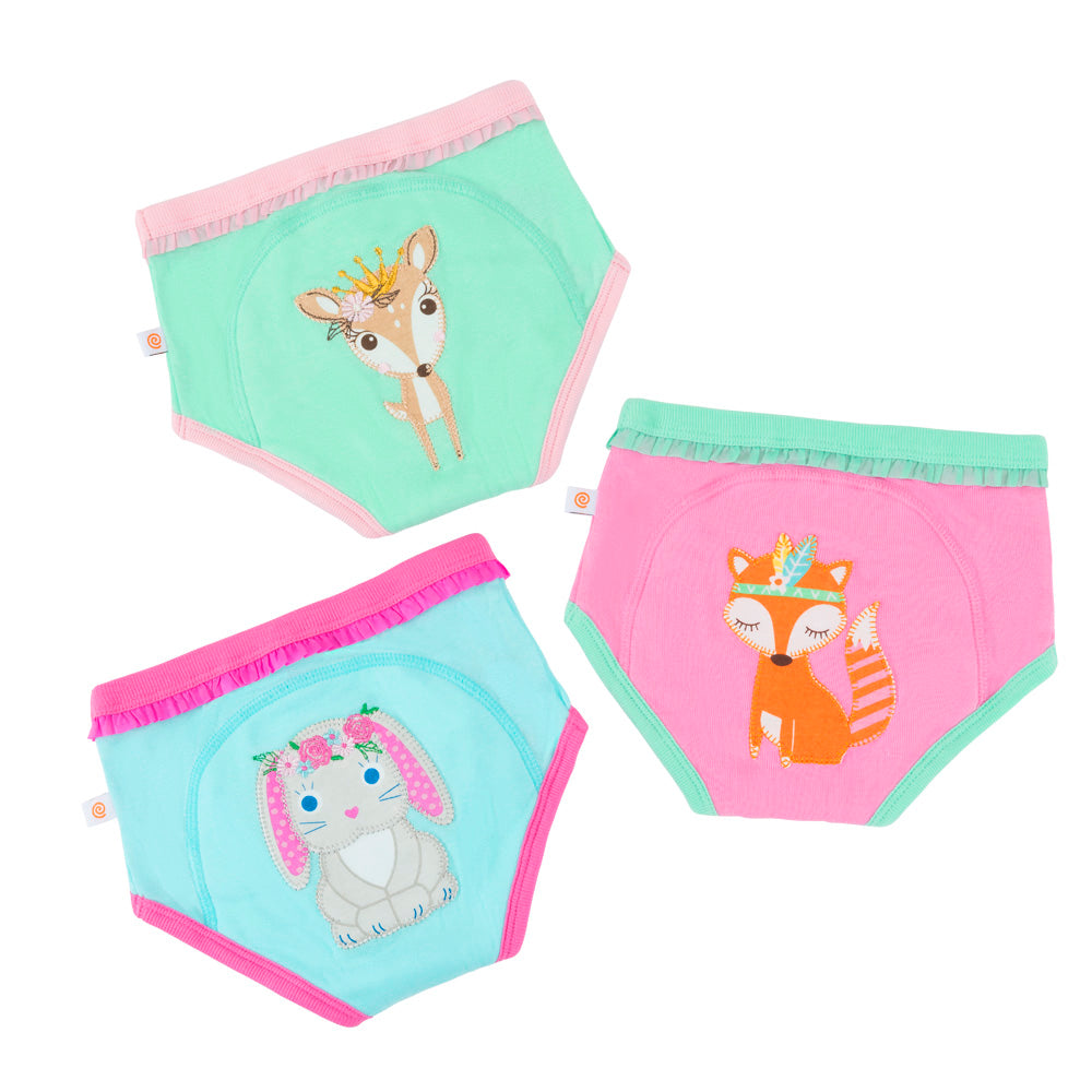 Zoocchini - 3 Piece Organic Potty Training Pants Set - Girls - 2T/3T
