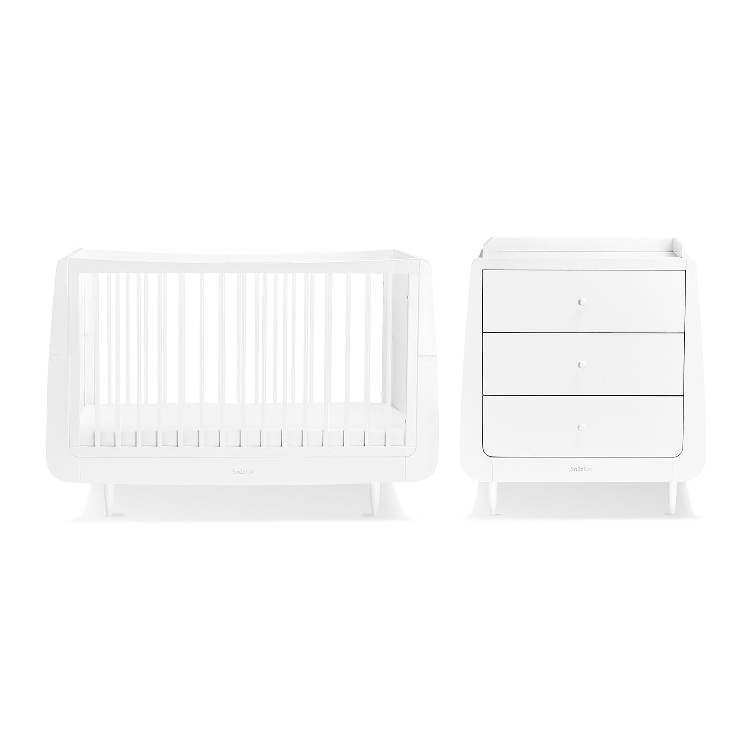 Snuz White Nursery Set SnuzKot + SnuzKot Changer Skandi - Pack of 2