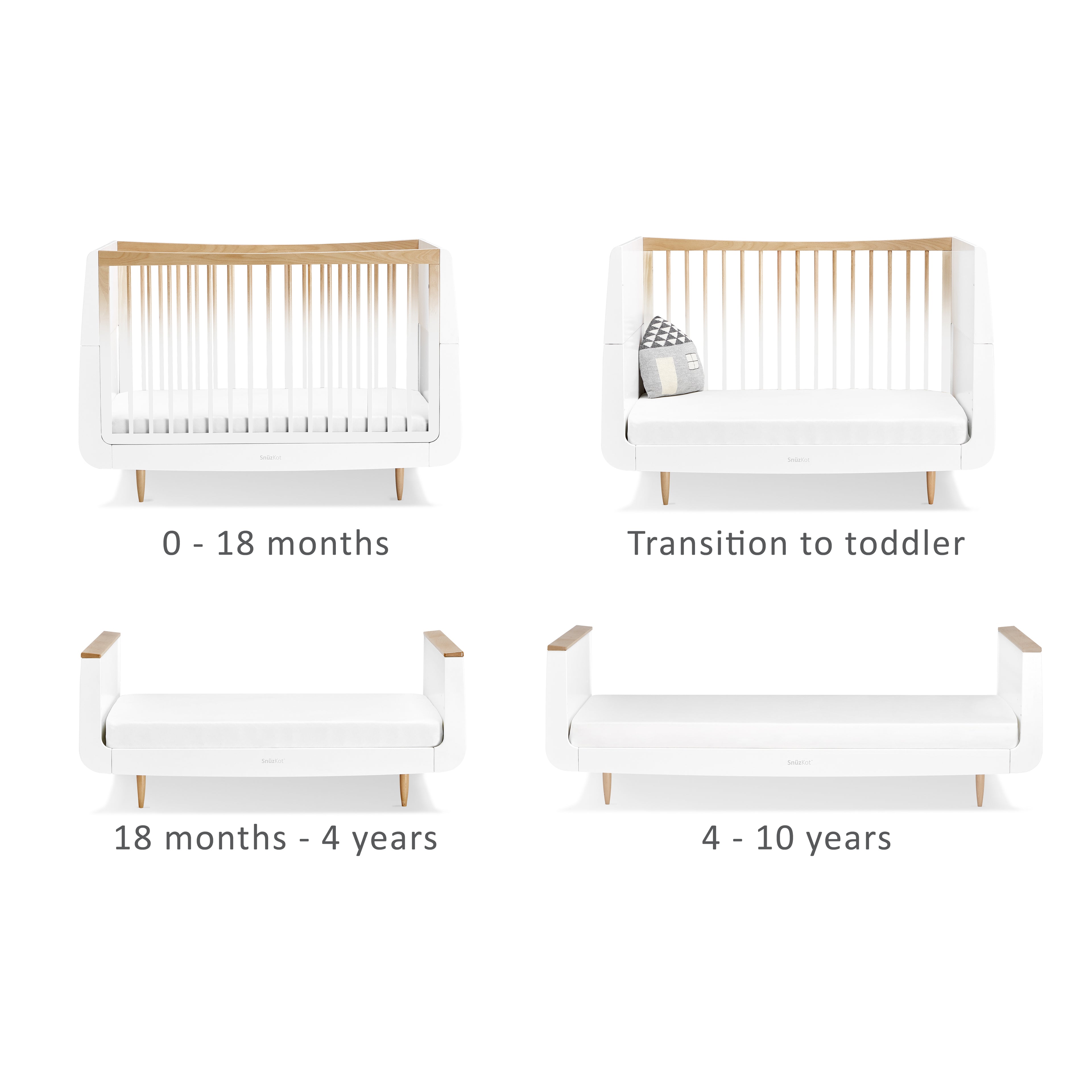 Snuz - White Nursery Set SnuzKot + SnuzKot Changer Skandi - Pack of 2