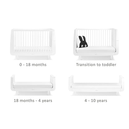 Snuz White Nursery Set SnuzKot + SnuzKot Changer Skandi - Pack of 2