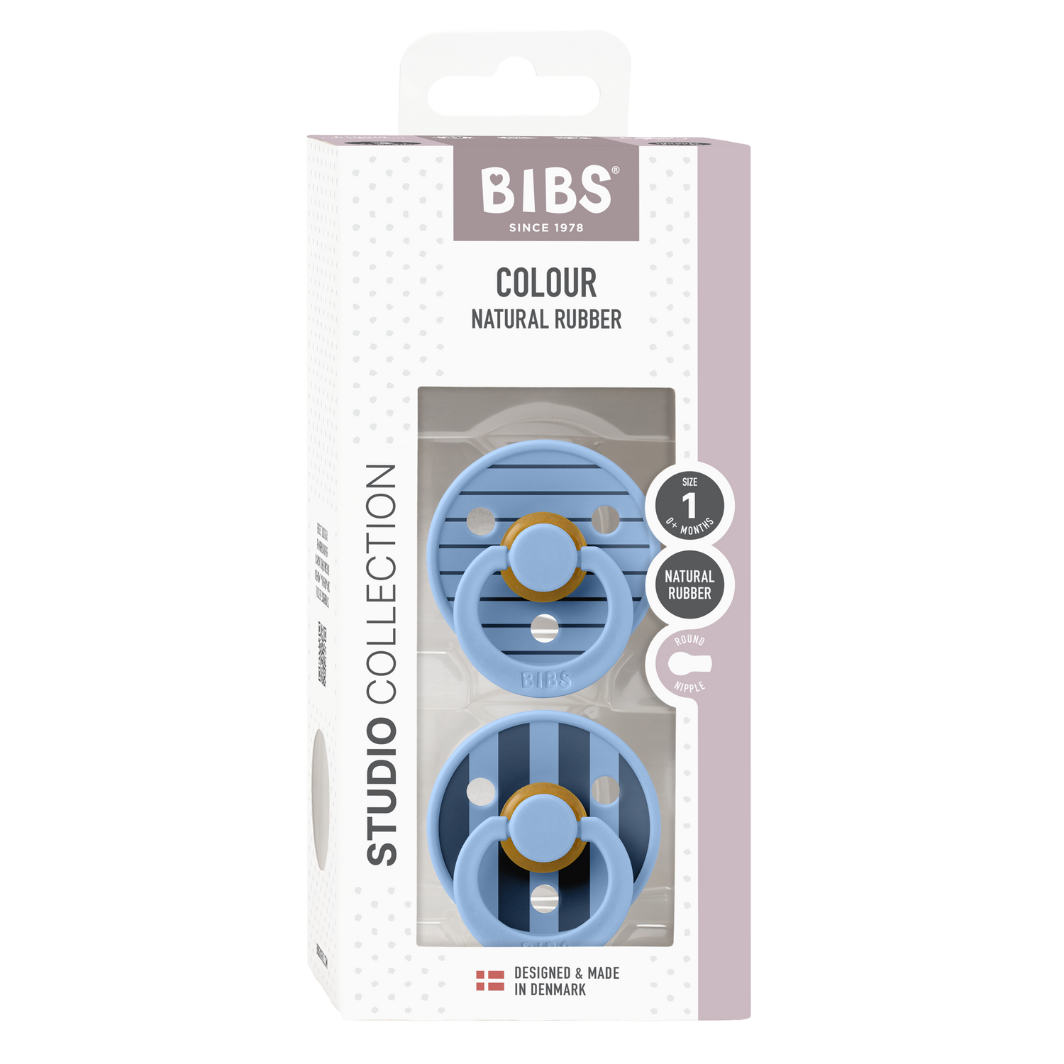 BIBS - Studio Colour Pin Latex Size 1 (2-pack)