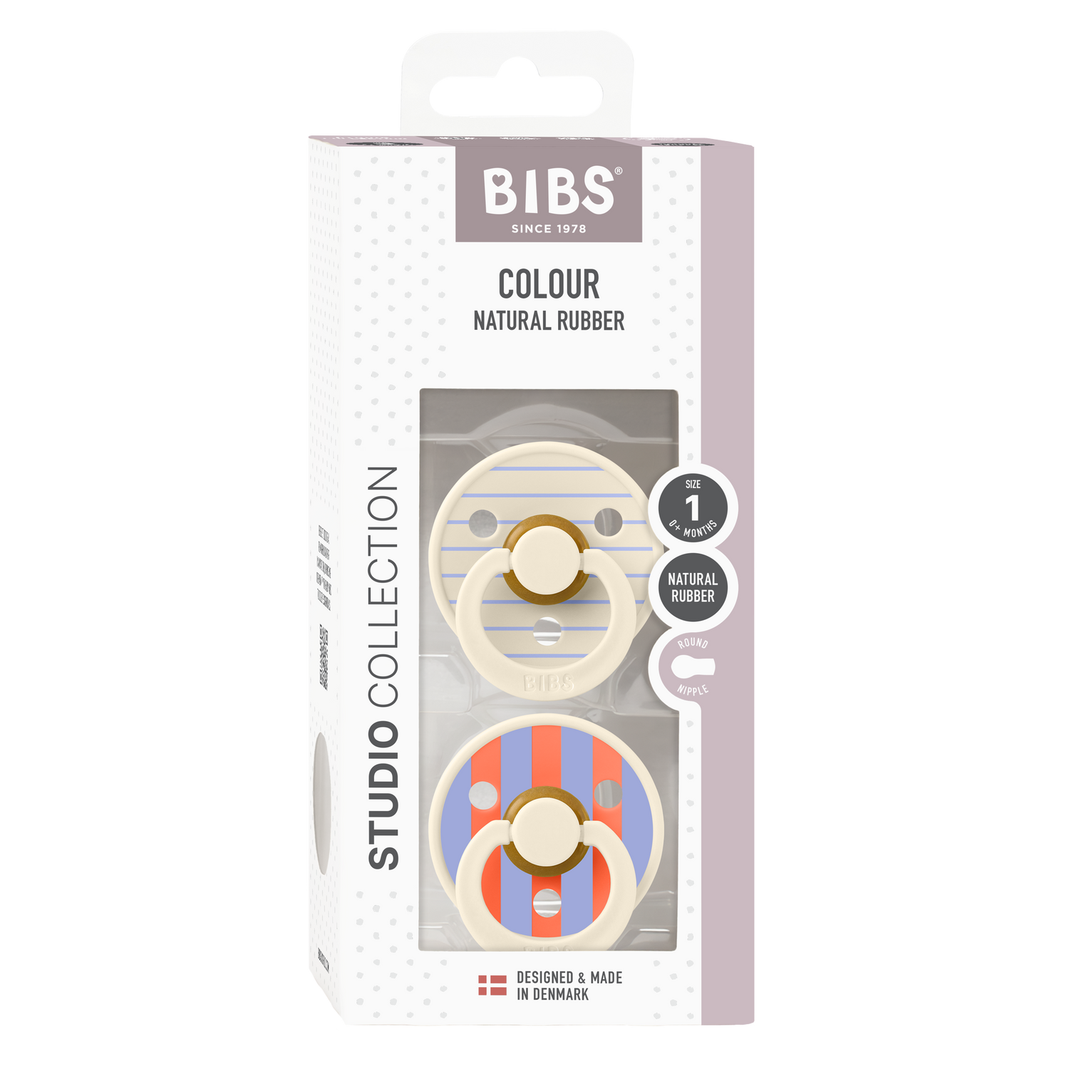 BIBS - Studio Colour Pin Latex Size 1 (2-pack)