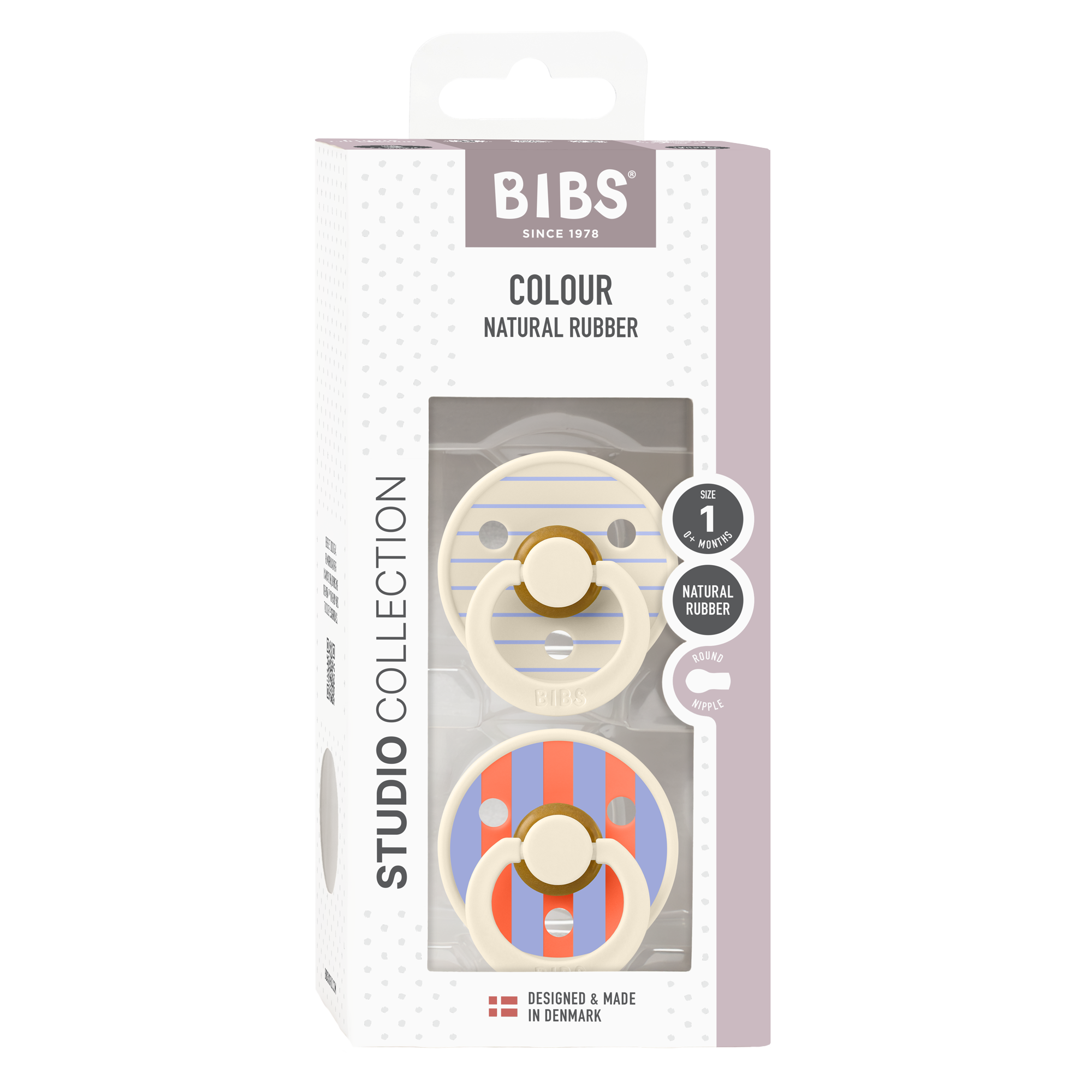 BIBS - Studio Colour Pin Latex Size 1 (2-pack)