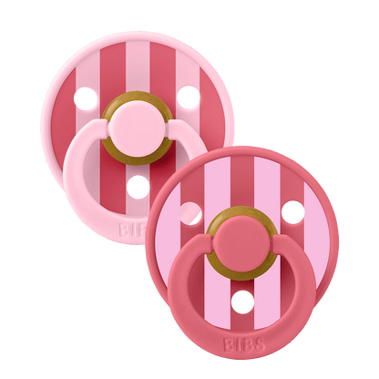 BIBS - Round Pacifier Studio Colour 2 Pack Block Latex Size 2