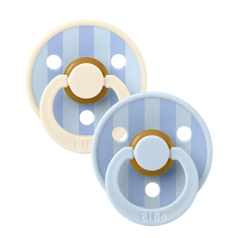 BIBS - Round Pacifier Studio Colour 2 Pack Block Latex Size 2