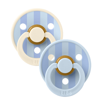 BIBS - Round Pacifier Studio Colour 2 Pack Block Latex Size 2