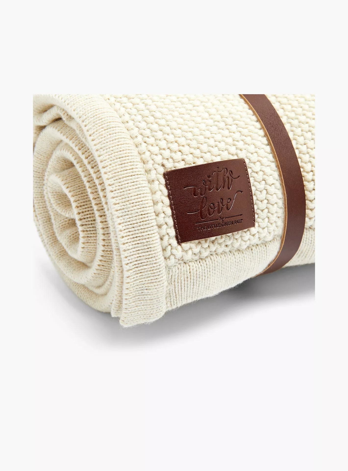 Snuz Organic Knitted Fleece Baby Blanket -Linen