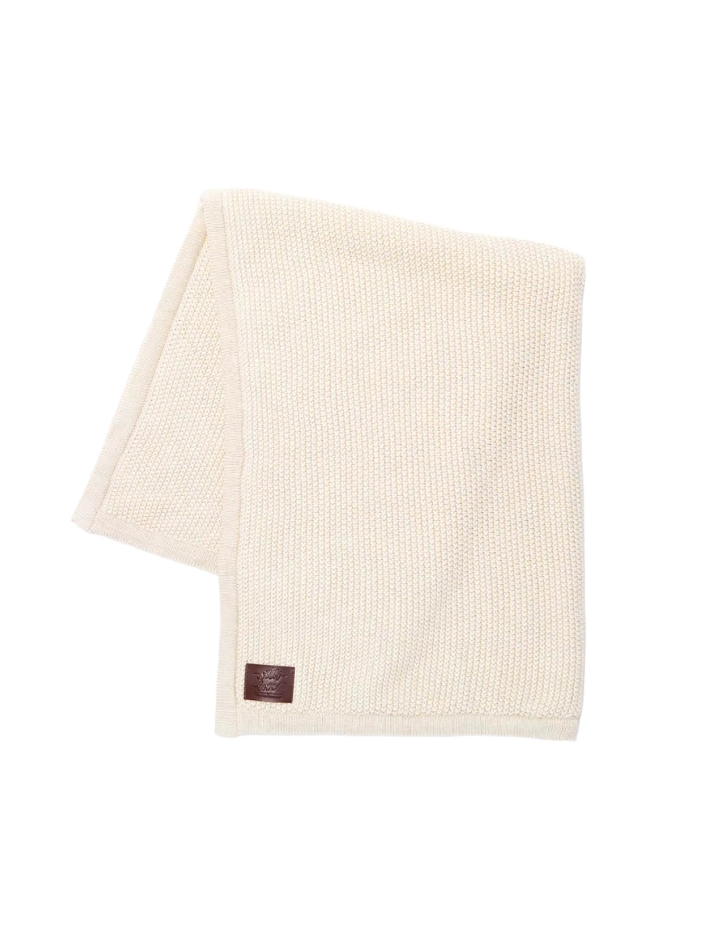 Snuz Organic Knitted Fleece Baby Blanket -Linen