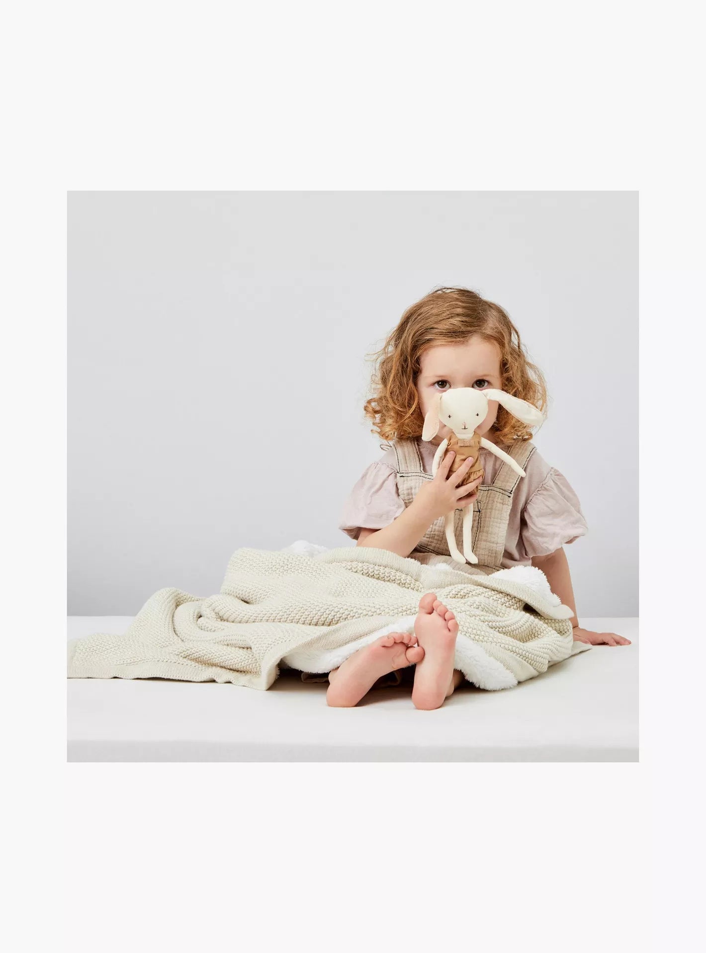 Snuz Organic Knitted Fleece Baby Blanket -Linen