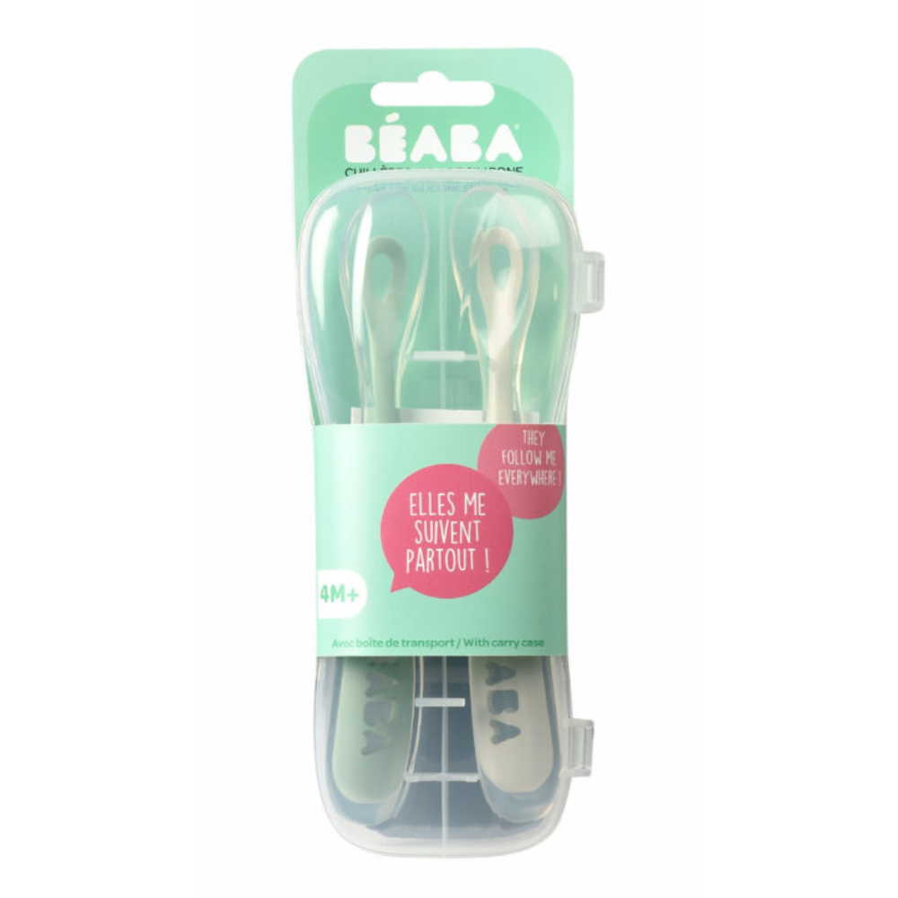 Beaba Silicone Spoon 1st Age Set Of 2 + Box