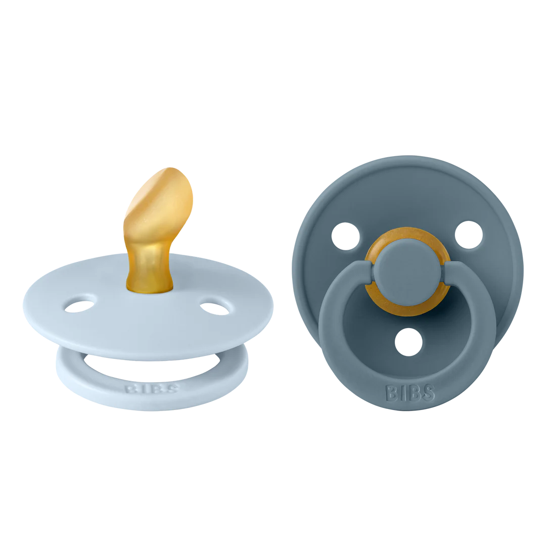 BIBS - Colour Latex Size 1 Anatomical Baby Blue/Petrol (2-pack)