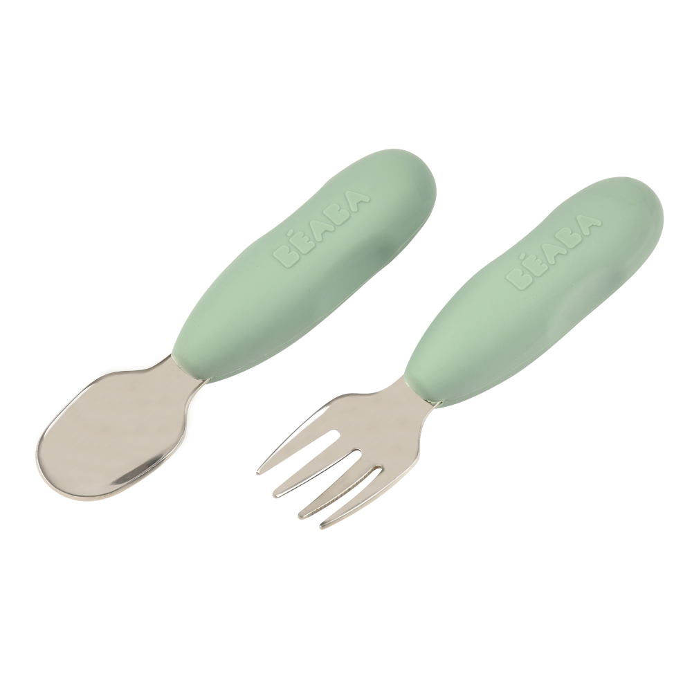 Beaba Set of 2 Stainless Steel Pre-Cutlery