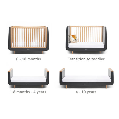 SnuzKot Skandi Cot Bed – Slate Natural