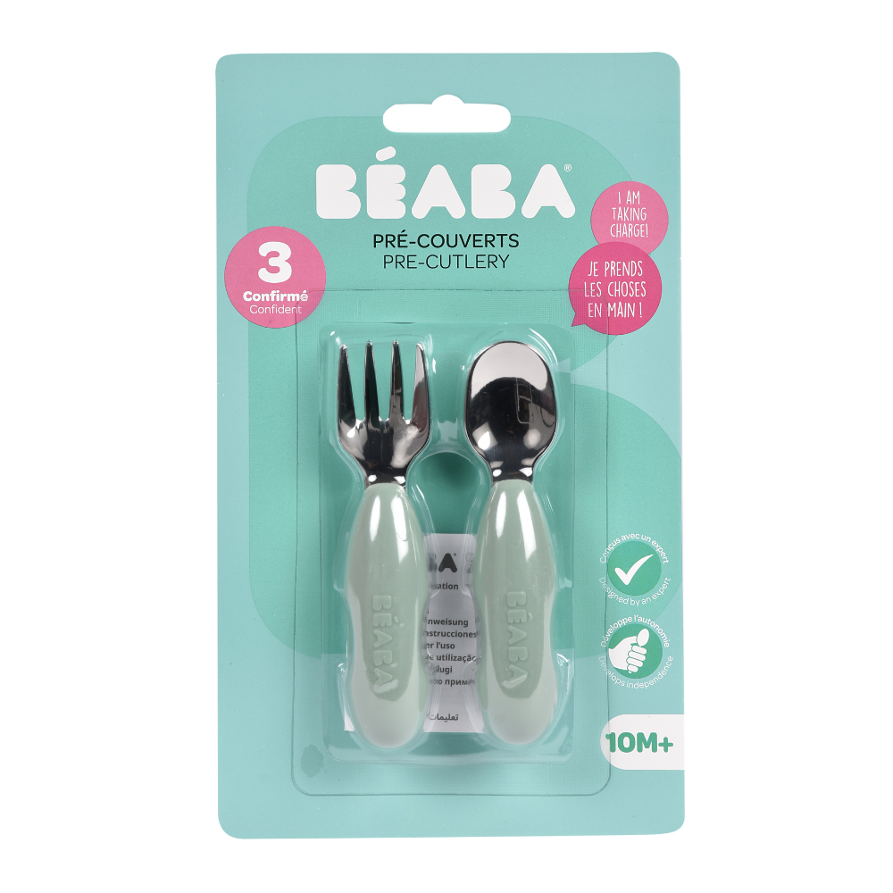 Beaba Set of 2 Stainless Steel Pre-Cutlery