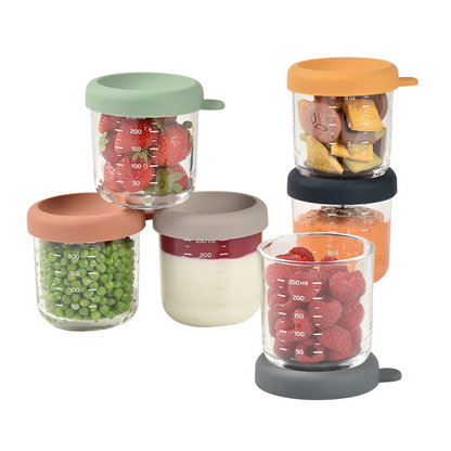 Beaba Set Of 6 Glass Portion Jar 250ml