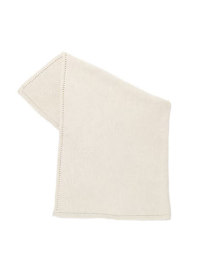 Snuz Organic Knitted Cellular Baby Blanket -Linen