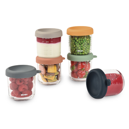 Beaba Set Of 6 Glass Portion Jar 250ml