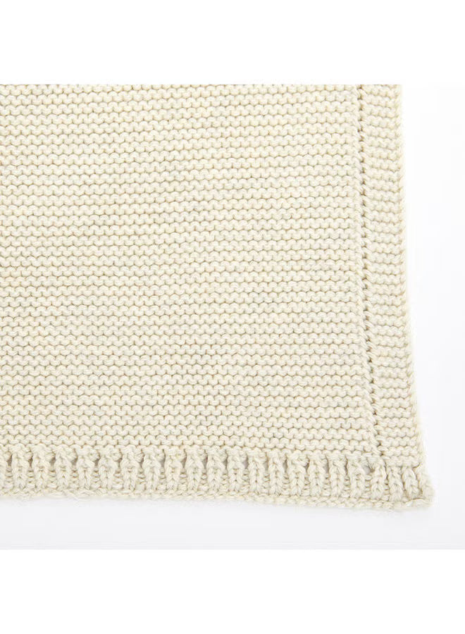 Snuz Organic Knitted Cellular Baby Blanket -Linen