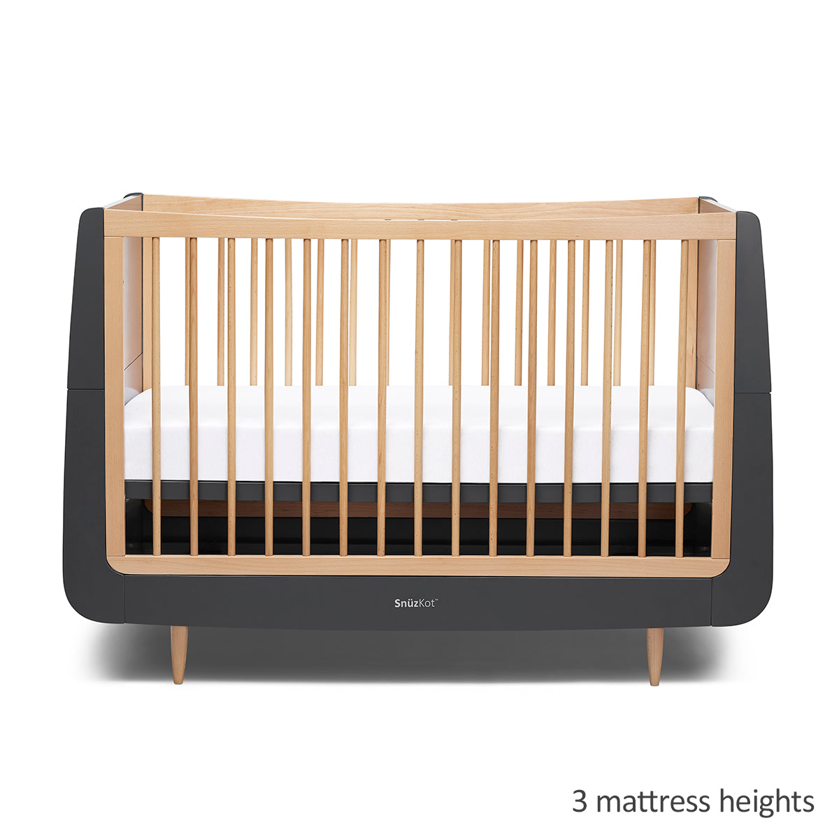 SnuzKot Skandi Cot Bed – Slate Natural