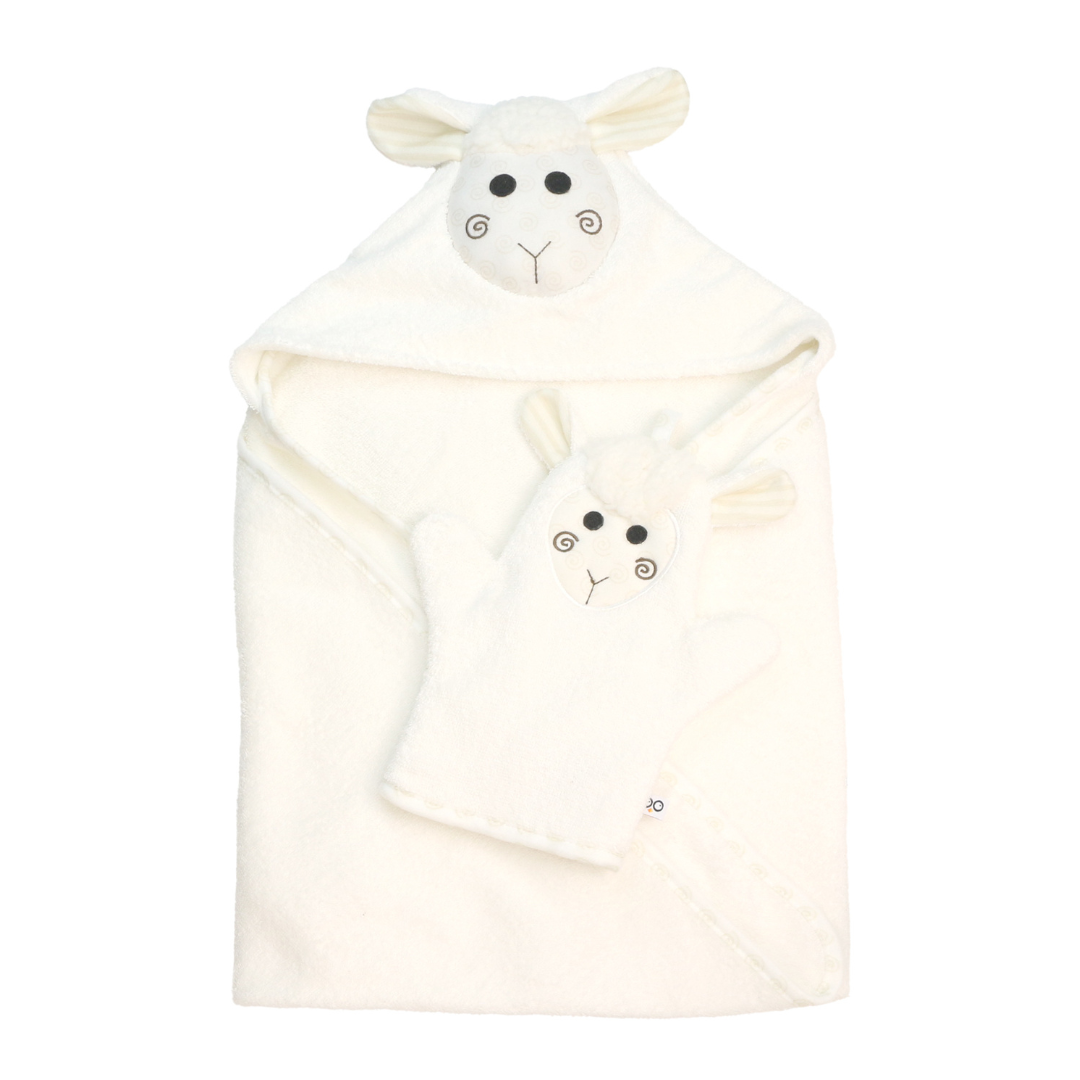 Zoocchini - Baby Hooded Towel - Lucky the Lamb