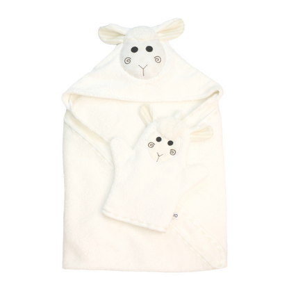 Zoocchini - Baby Hooded Towel - Lucky the Lamb