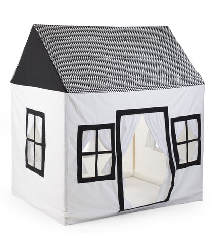 Childhome Cotton Big House - Play tent made of soft cotton fabric in the shape of a house with doors and windows.