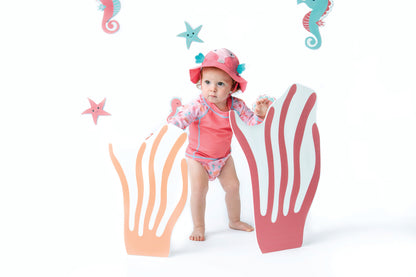 Zoocchini - Baby Swim Set – Rash Guard Top, Swim Diaper &amp; Sun Hat - (12-24M)
