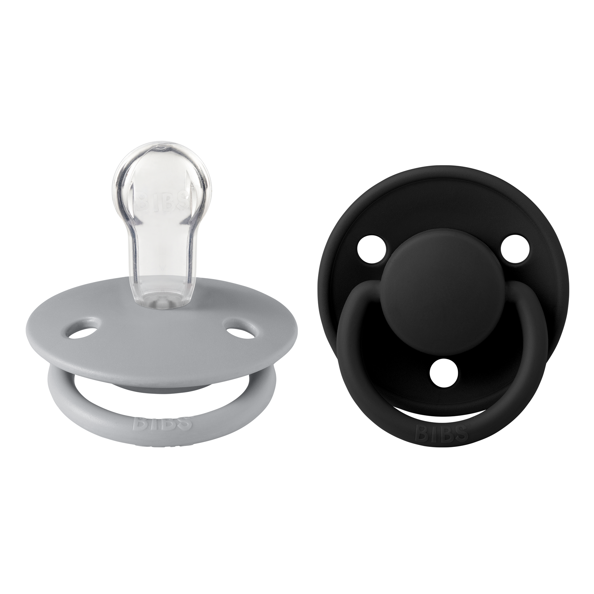 Bibs De Lux 2 Pack Silicone Onesize Cloud/Black Color