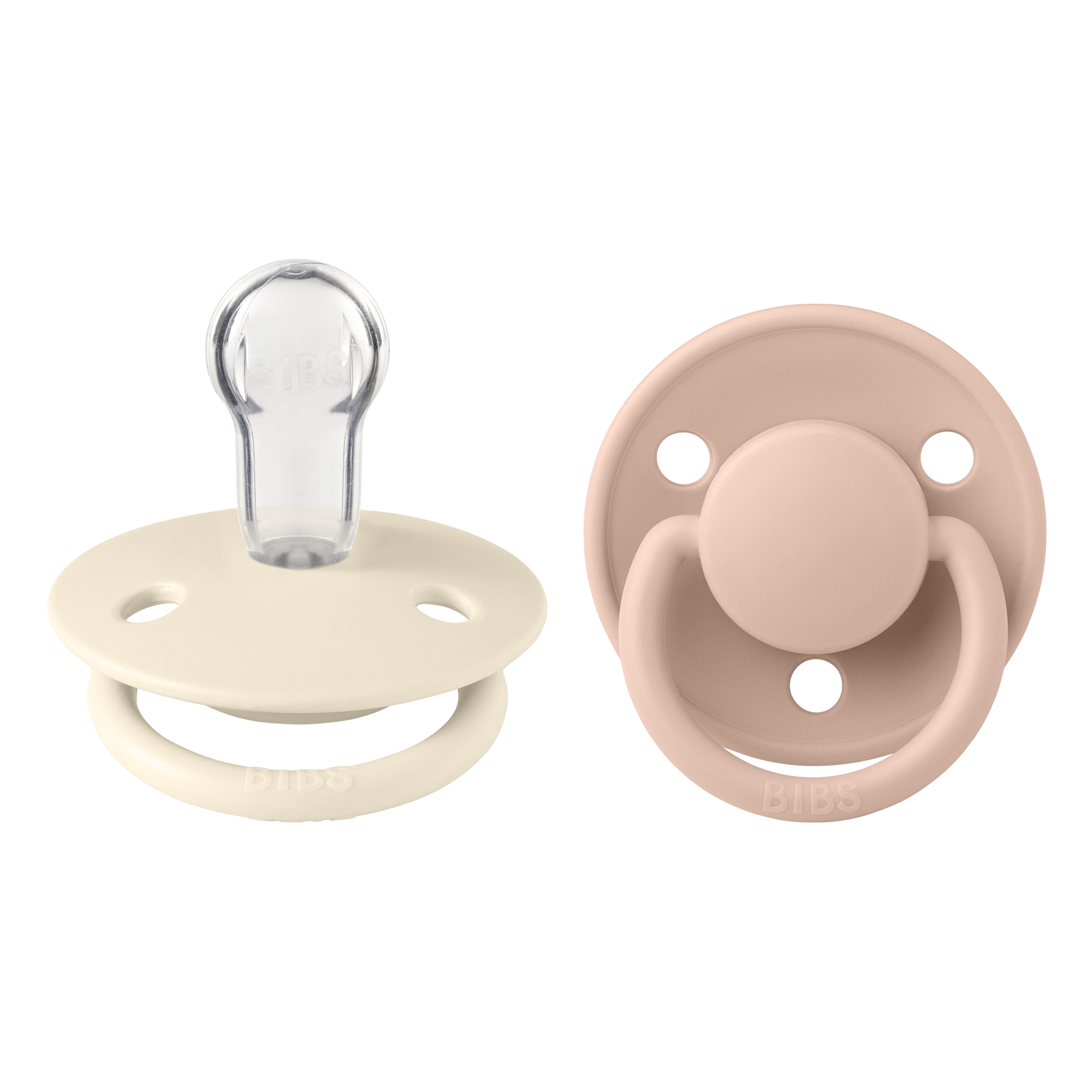 Bibs De Lux 2 Pack Silicone Onesize Ivory/Blush Color