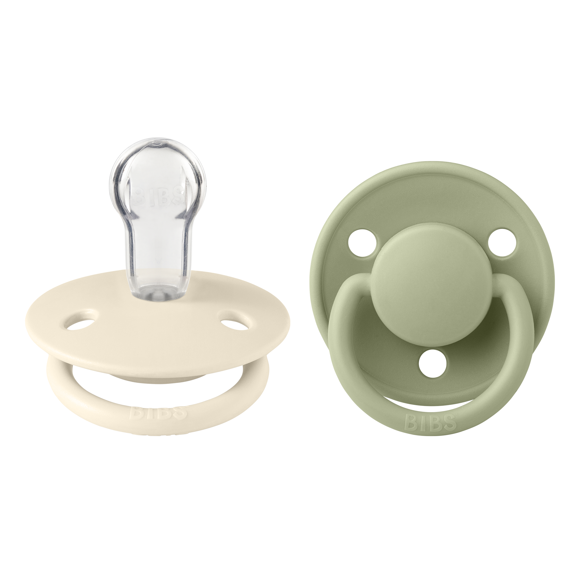 Bibs De Lux 2 Pack Silicone Onesize Ivory/Sage Color