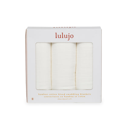 Lulujo 3-Pack Bamboo Muslin Swaddle Blankets