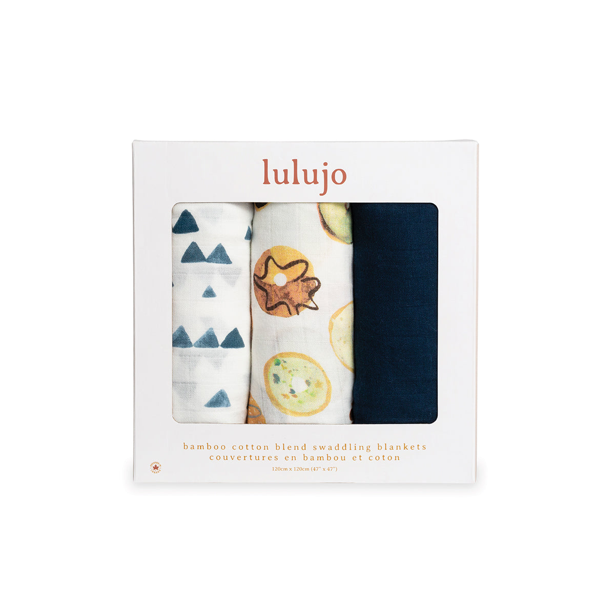 Lulujo 3-Pack Bamboo Muslin Swaddle Blankets