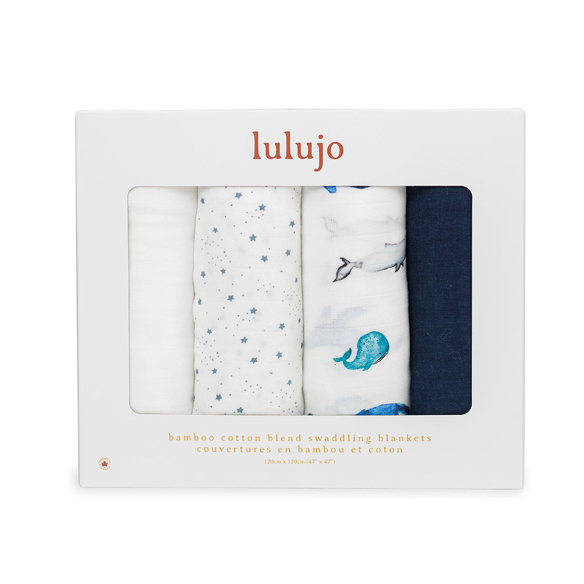 Lulujo 4-Pack Bamboo Muslin Swaddle Blankets