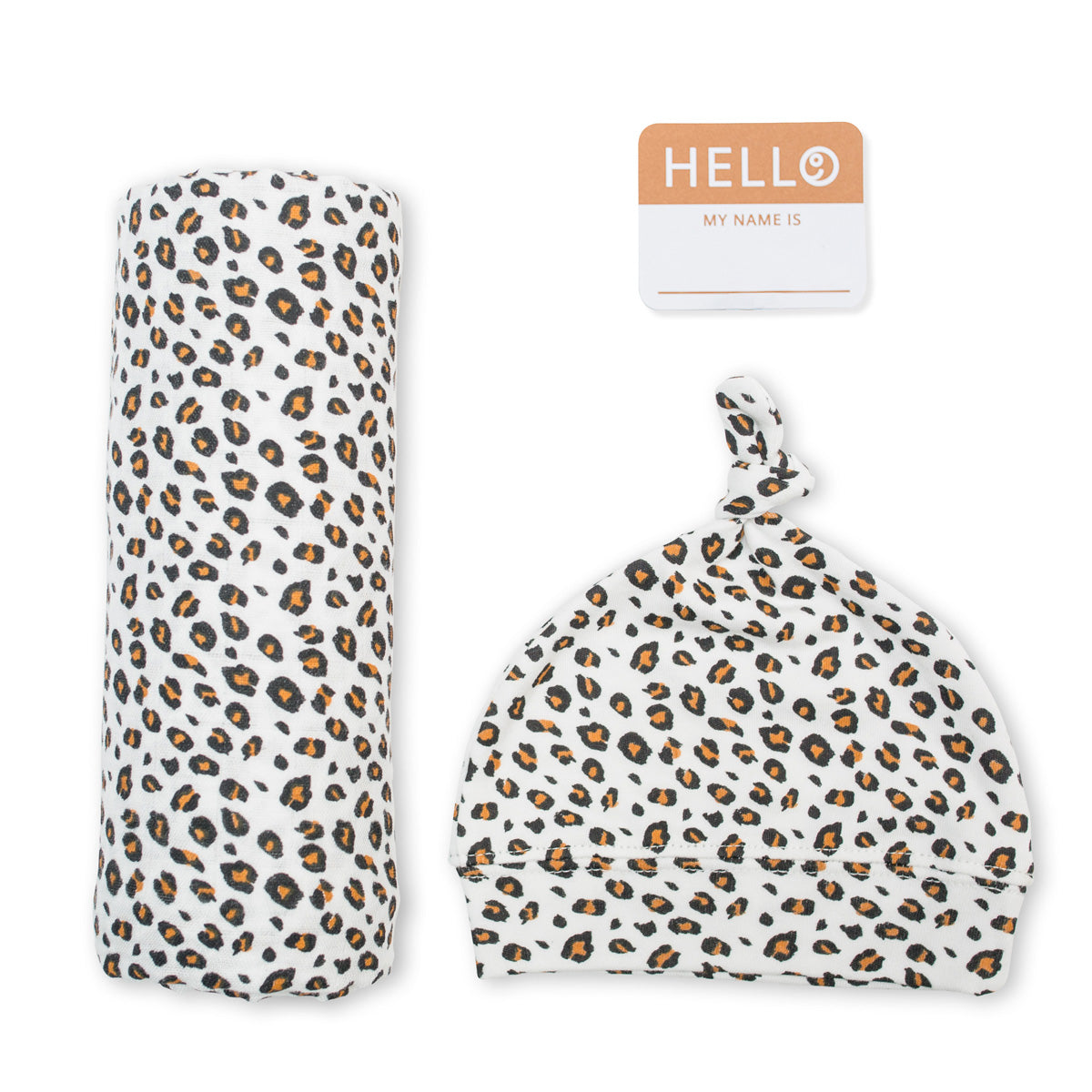 Lulujo Hello World Set (Bamboo Hat + Swaddle blanket)