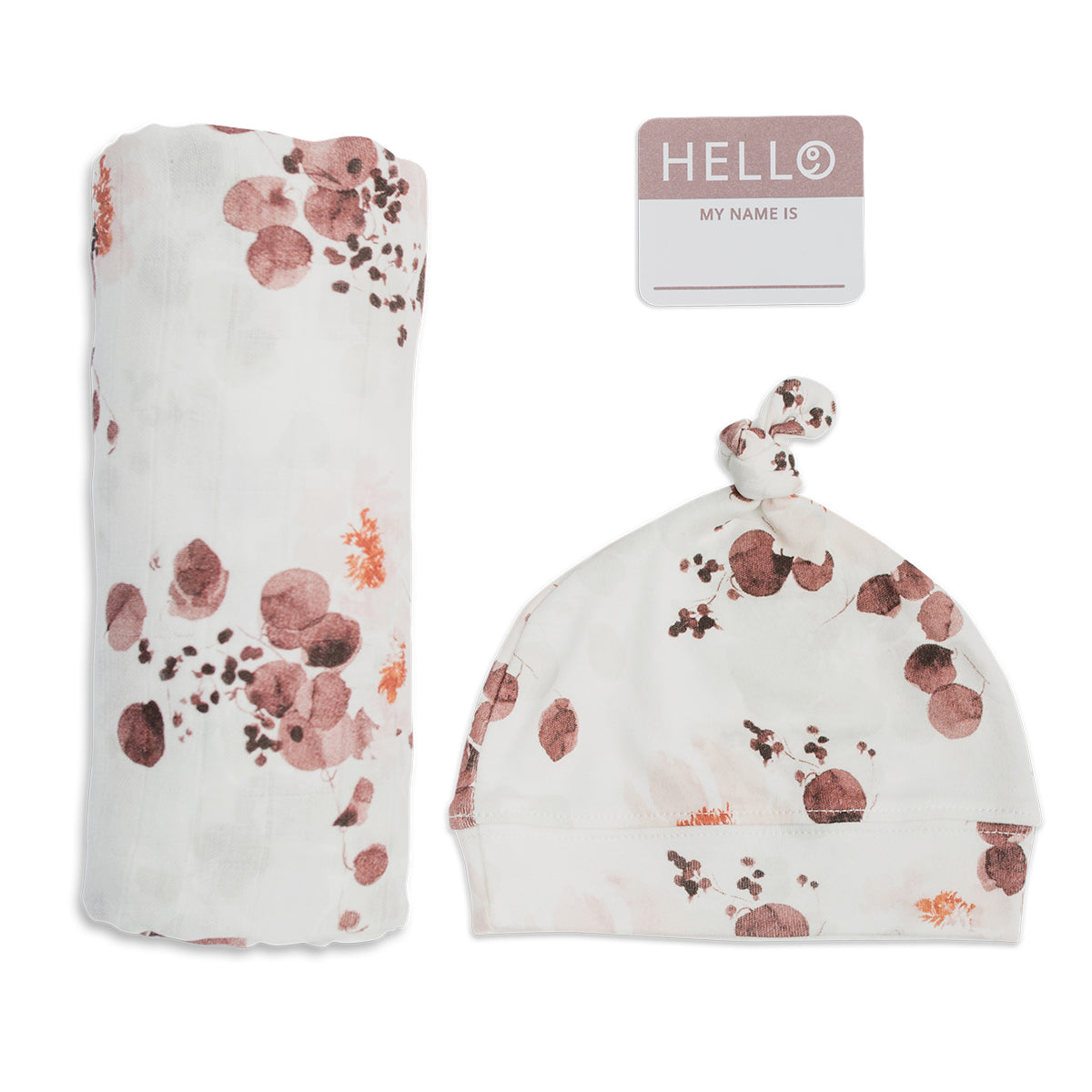 Lulujo Hello World Set (Bamboo Hat + Swaddle blanket)