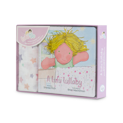 Lulujo Cotton Swaddle &amp; Book Gift Set